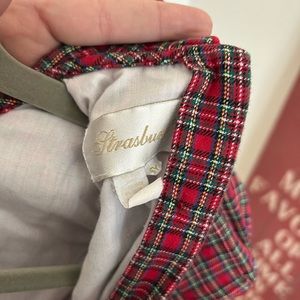 Strasburg plaid Christmas dress - monogrammed ’E’